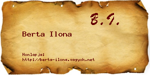 Berta Ilona névjegykártya