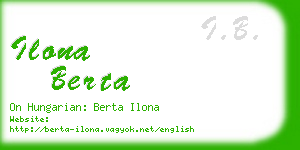 ilona berta business card